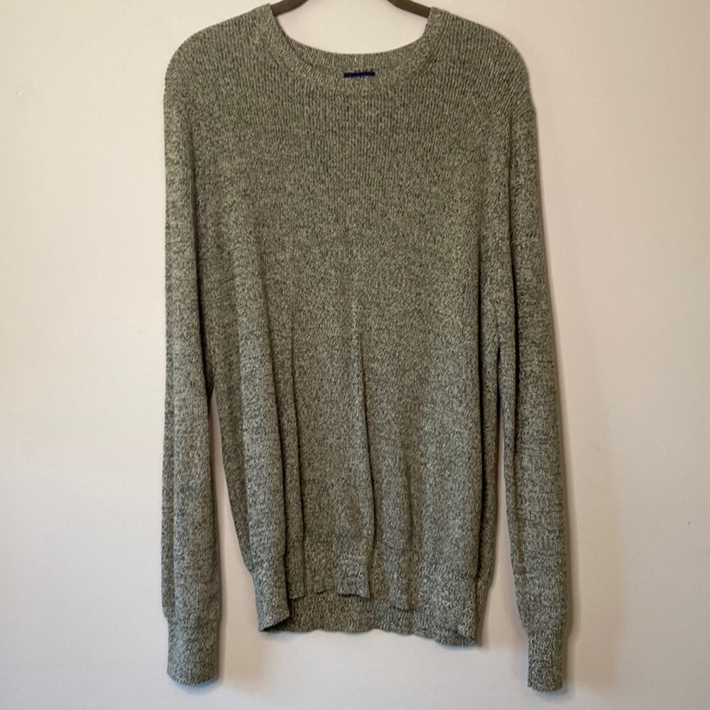 J. Crew Factory Heathered Green Crew Neck Sweater